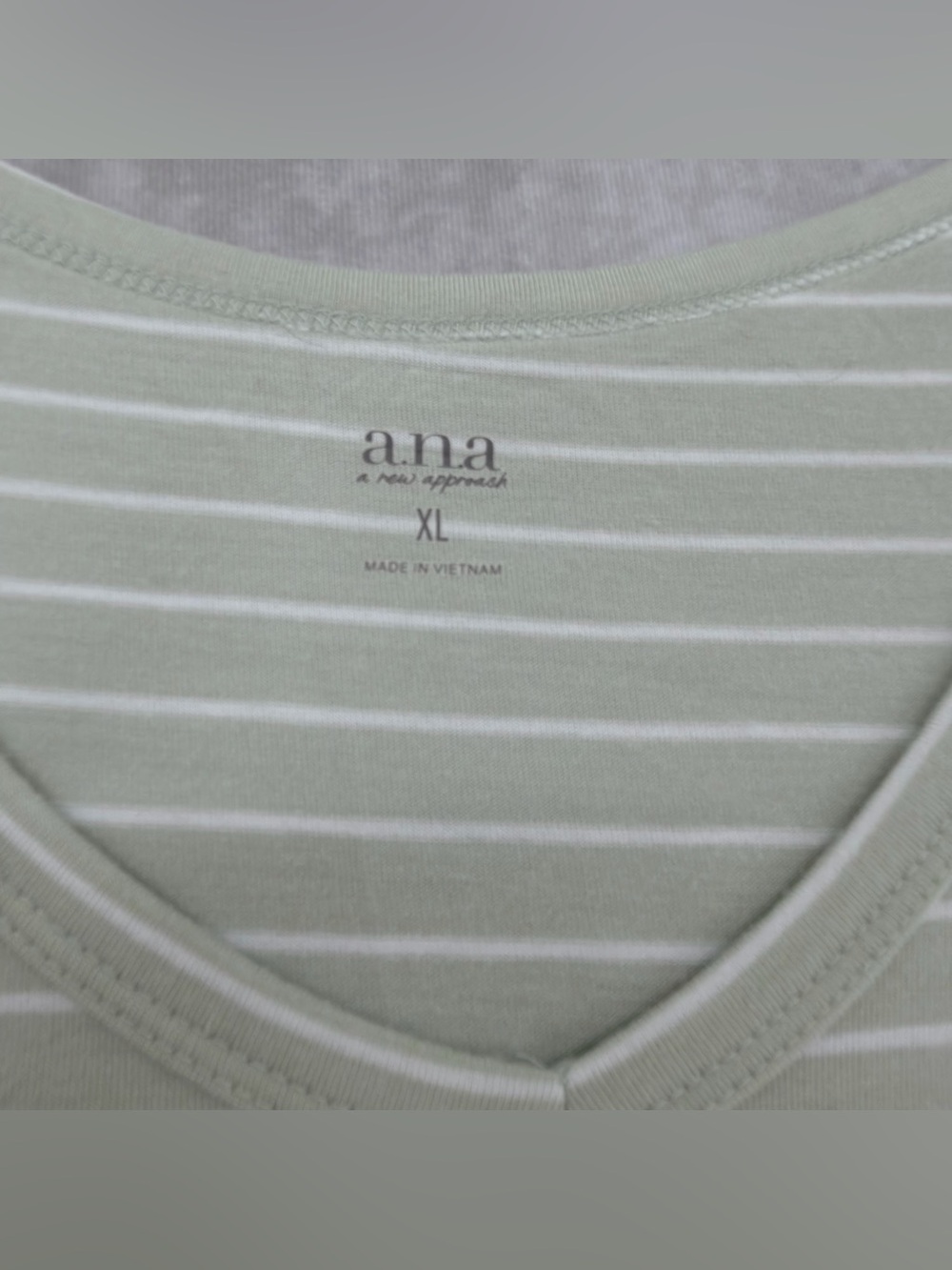 Ana Sleeveless V-Neck Striped Tank Top - Light Sage super soft - Picture 5 of 8